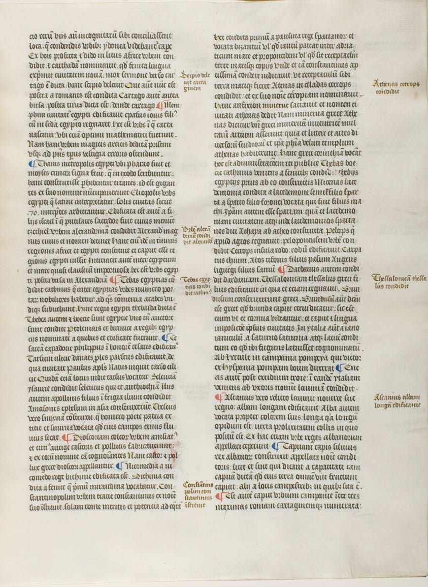 Folio Eight from Burchard of Sion's De locis ac mirabilibus mundi, or an Illuminated Geography by  French (Paris), 23x16"( A2 size ) Poster Print