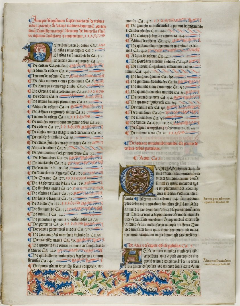 Folio One from Burchard of Sion's De locis ac mirabilibus mundi, or an Illuminated Geography by  French (Paris), 23x16"( A2 size ) Poster Print