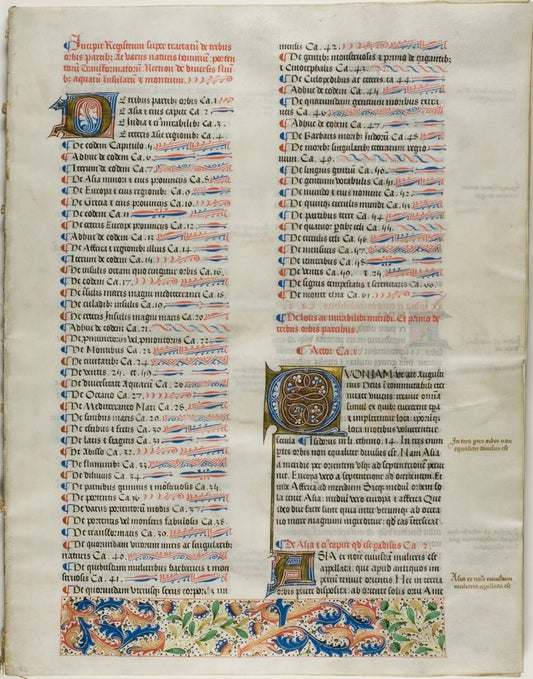 Folio One from Burchard of Sion's De locis ac mirabilibus mundi, or an Illuminated Geography by  French (Paris), 23x16"( A2 size ) Poster Print