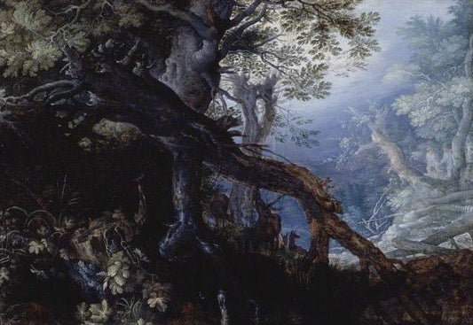 Forest with Deer, vintage artwork by Roelant Savery, A3 (16x12") Poster Print