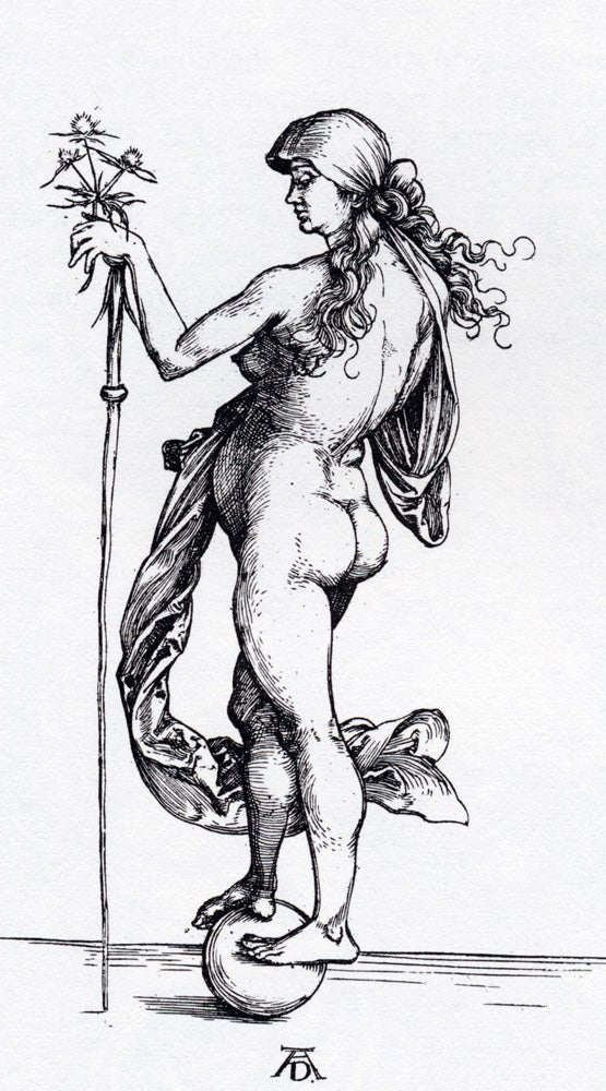 Fortune, vintage artwork by Albrecht Dürer, A3 (16x12") Poster Print