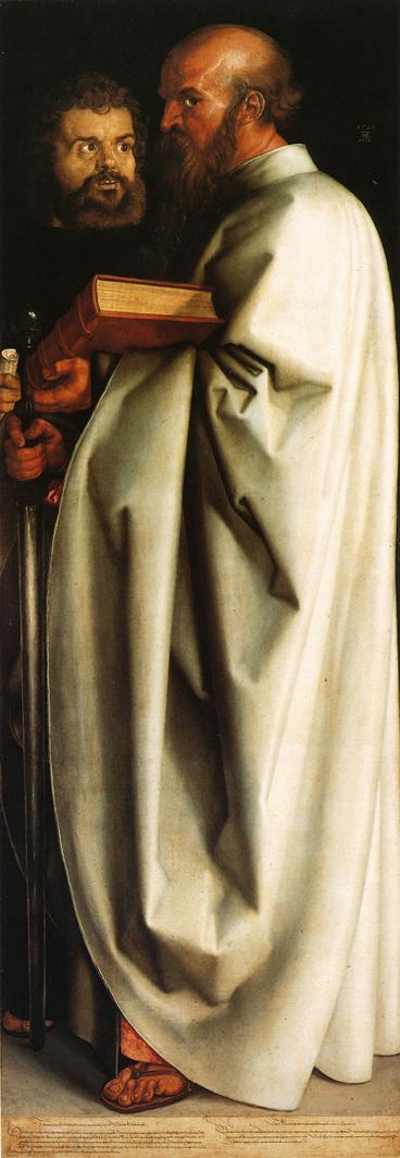 Four Holy Men (right panel): St. Paul and St. Mark, vintage artwork by Albrecht Dürer, A3 (16x12") Poster Print