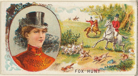 :Fox Hunt from the Games and Sports series for Old Judge Cigarettes 1889, vintage artwork, 16x12"(A3) Poster Print