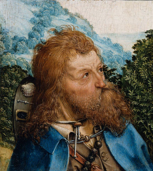 Fragment from Master of Saint Bartholomew Altarpiece: Saint James the Great of Compostella, vintage artwork by Master of the Saint Bartholomew Altarpiece, A3 (16x12") Poster Print