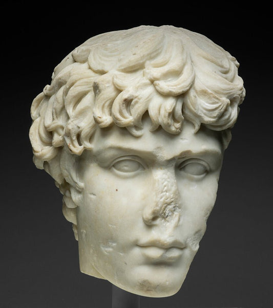 Fragment of a Portrait Head of Antinous by  Roman, 23x16"( A2 size) Poster Print