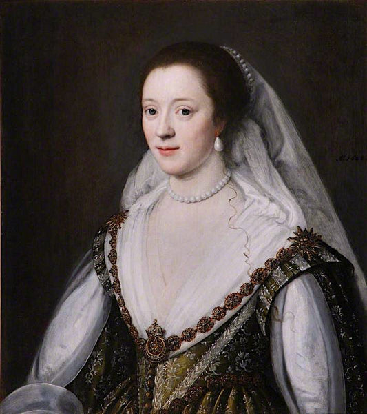 Frances Coke, Viscountess Purbeck, vintage artwork by Michiel Jansz. van Mierevelt, A3 (16x12") Poster Print