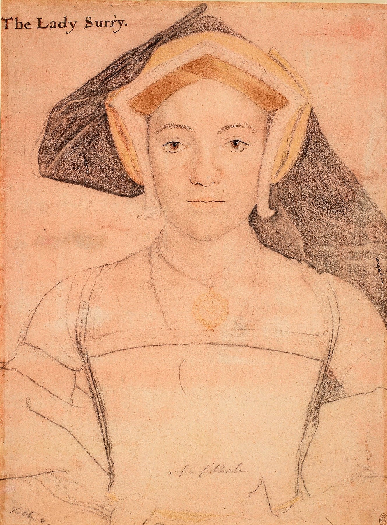 Frances, Countess of Surrey (1517-1577), vintage artwork by Hans Holbein the Younger, A3 (16x12") Poster Print