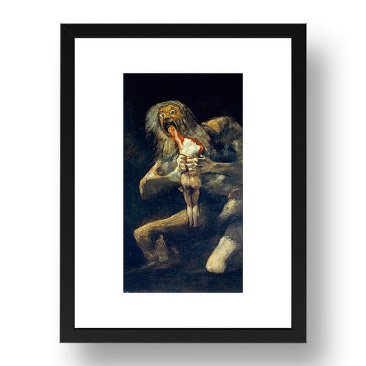 Francisco Goya - Saturn Devouring His Son [1823], vintage artwork in A3 (17x13") Black Frame