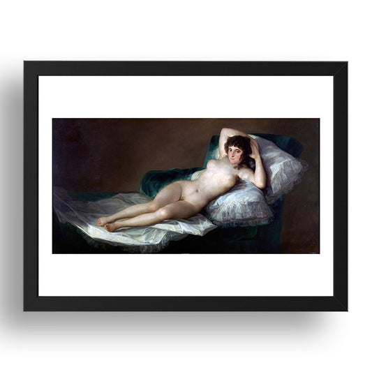 Francisco Goya - The Nude Maja [1880], vintage art, A3 (16x12") Poster Print