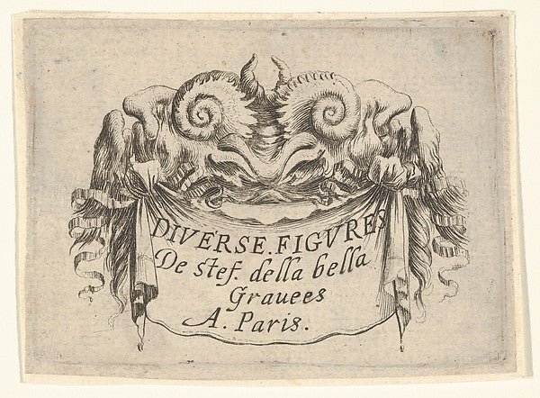 François Chauveau:Title Plate 17th century, vintage artwork, 16x12"(A3) Poster Print