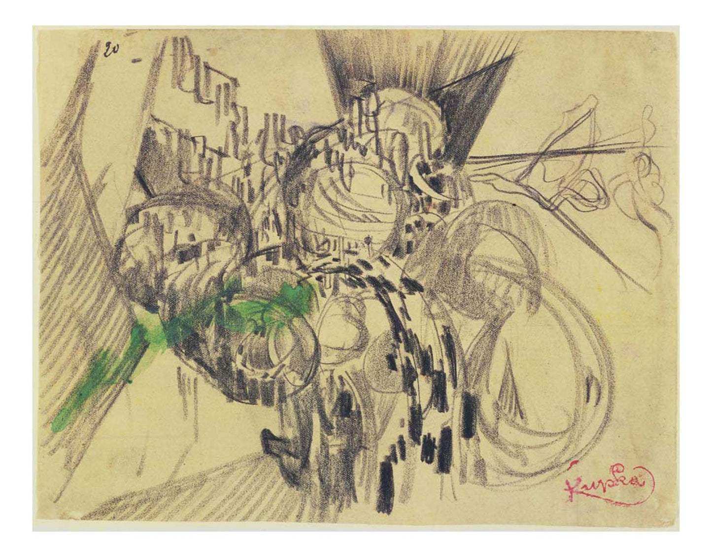 Frantisek Kupka - Study with Green, 16x12" (A3) Poster Print