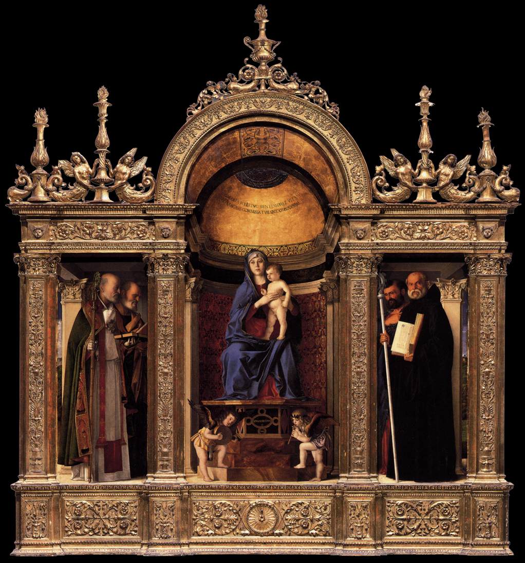 Frari Triptych, vintage artwork by Giovanni Bellini, A3 (16x12") Poster Print