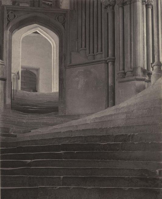 Frederick H. Evans - A Sea of Steps Wells Cathedral, vintage historic photograph, modern poster print