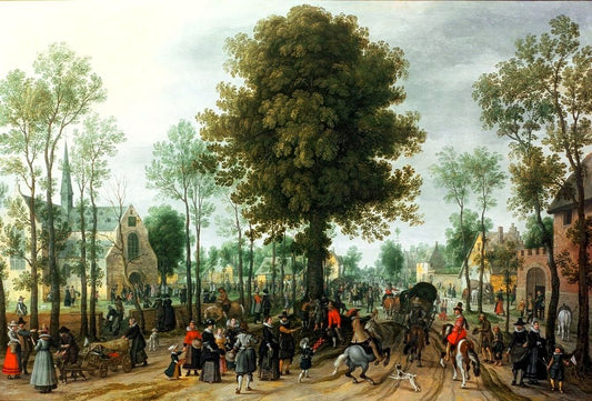 Frederick V and his bride Elizabeth entering Zeeland, May 1613, vintage artwork by Sebastian Vrancx, A3 (16x12") Poster Print