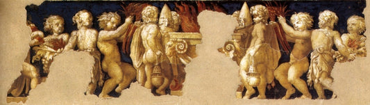 Freize with a Scene of Putti Making a Sacrifice, vintage artwork by Correggio, A3 (16x12") Poster Print