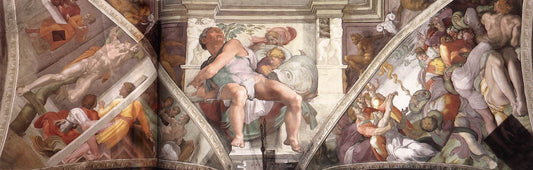 Frescoes above the altar wall, vintage artwork by Michelangelo, A3 (16x12") Poster Print