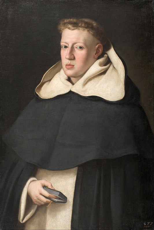 Friar Alonso de Sant Tomàs, vintage artwork by Juan Bautista Maíno, 12x8" (A4) Poster
