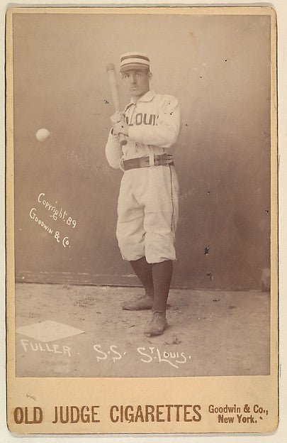 :Fuller Shortstop St. Louis Browns from the series Old Judge Cigarettes 1889, vintage artwork, 16x12"(A3) Poster Print