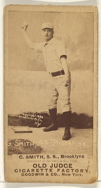 :G. Smith Shortstop Brooklyn Bridegrooms from the Old Judge-16x12"(A3) Poster