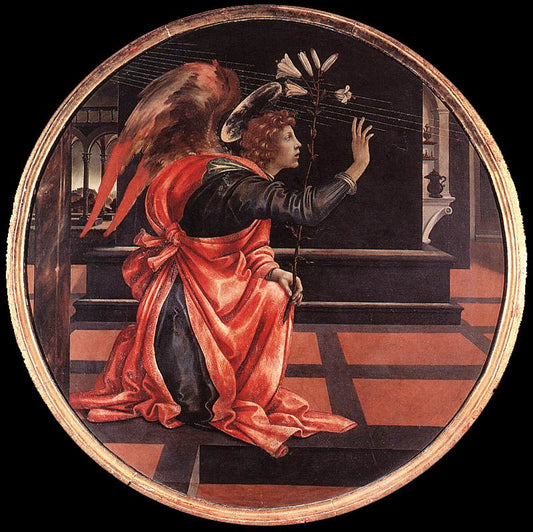 Gabriel from the Annunciation, vintage artwork by Filippino Lippi, A3 (16x12") Poster Print