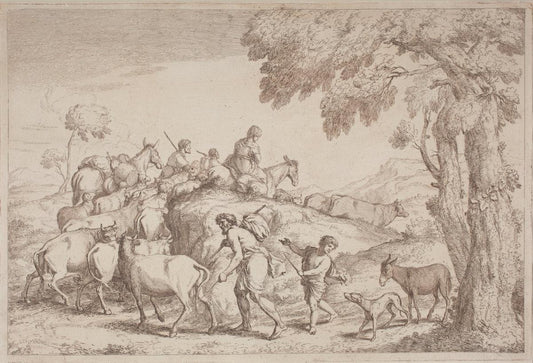 Gaetano Zompini, after Giovanni Benedetto Castiglione:An Eld,16x12"(A3) Poster