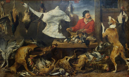 Game Stall, vintage artwork by Frans Snyders, 12x8" (A4) Poster