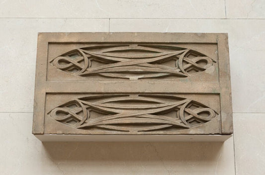 Garrick Theatre by  Block of stringcourse from first floor loggia.. by  Adler & Sullivan, Architects, American, 1881-1895, 23x16"( A2 size ) Poster Print