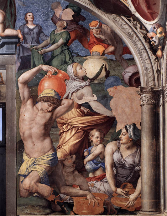 Gathering of the Manna, vintage artwork by Agnolo Bronzino, A3 (16x12") Poster Print