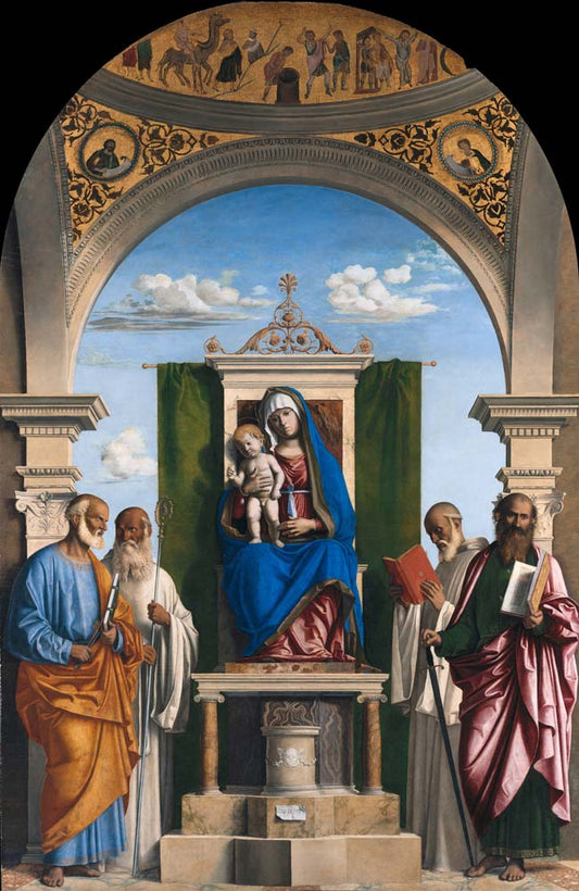 enthroned madonna by C. da Conegliano, 12x8" (A4) Poster