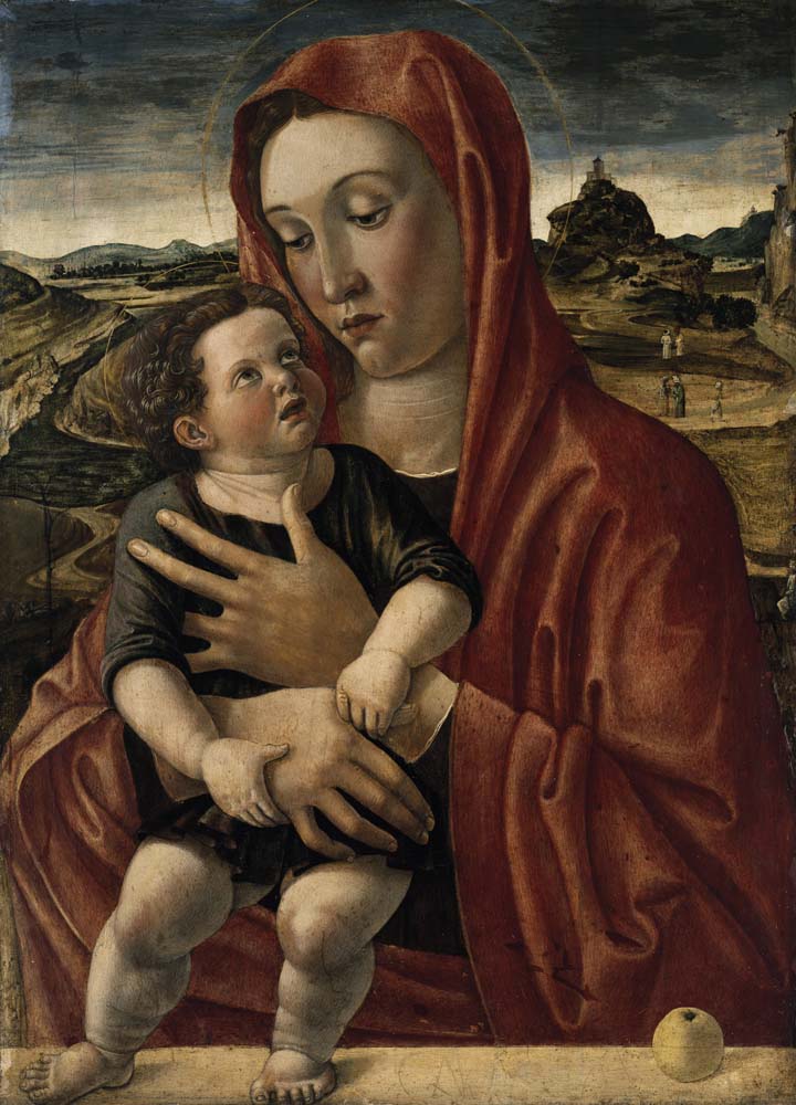madonna with child by G. Bellini, 1465, 12x8" (A4) Poster