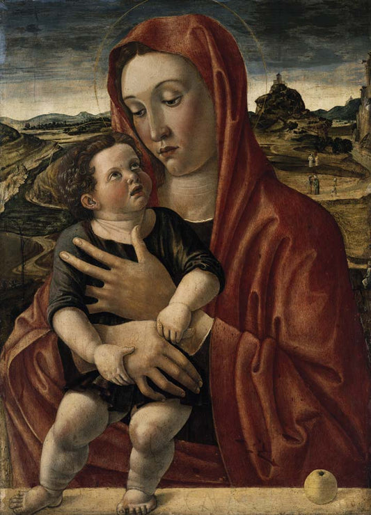 madonna with child by G. Bellini, 1465, 12x8" (A4) Poster