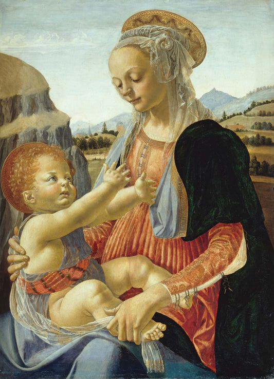 mary with child by A. del Verrocchio,15th c., 12x8" (A4) Poster