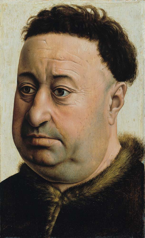 portrait of a fat man by M. of Flémalle, 12x8" (A4) Poster
