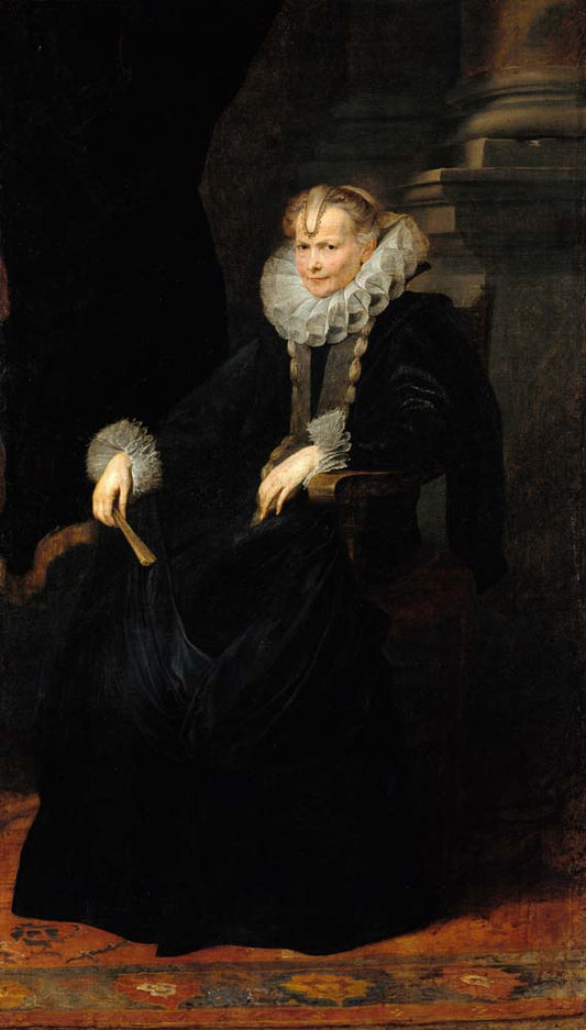 portrait of a genovese lady by A.van Dyck, 12x8" (A4) Poster