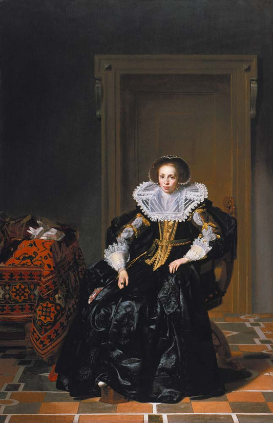 portrait of a lady by T. de Keyser, 1632, 12x8" (A4) Poster