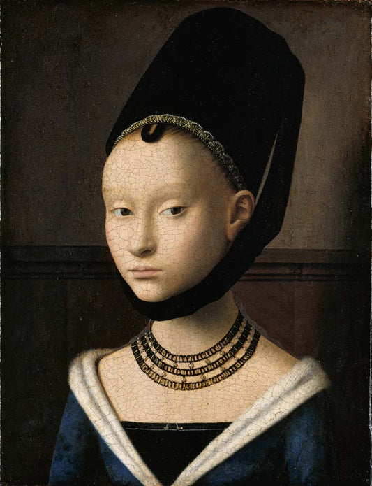 portrait of a young woman by P.Christus, 12x8" (A4) Poster