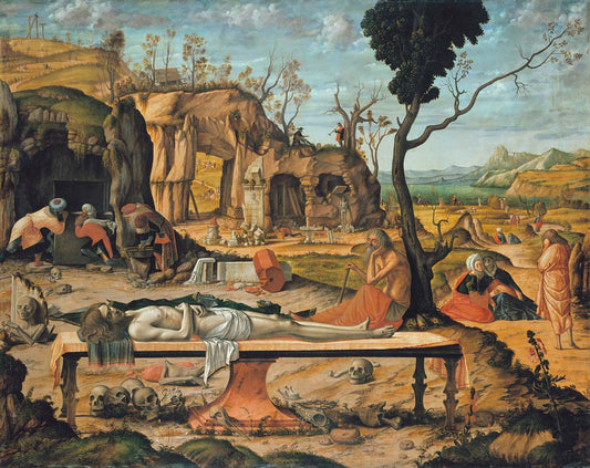 preparation of christ's tomb by V.Carpaccio, 12x8" (A4) Poster