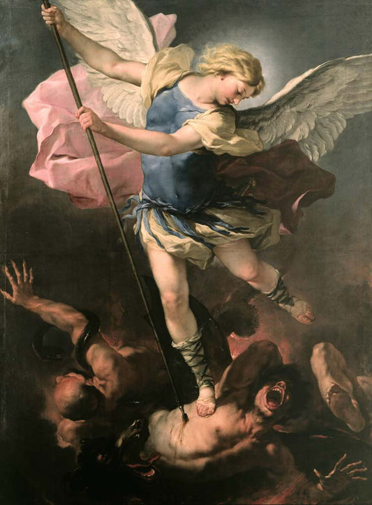 st michael by Luca Giordano, ca.1663, 12x8" (A4) Poster
