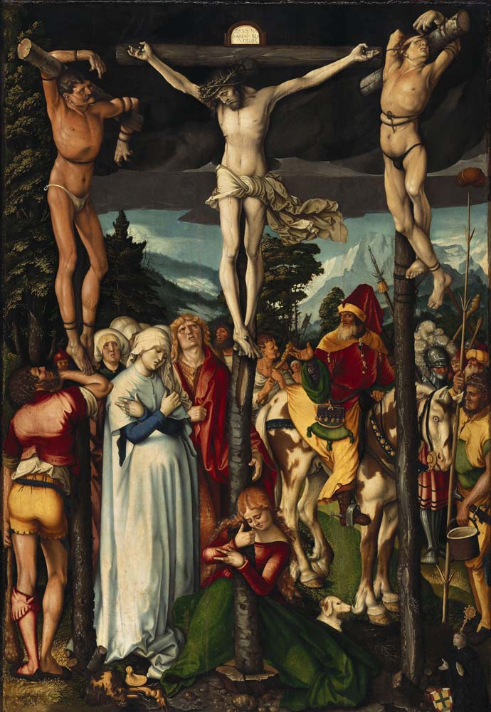 the crucifixion of christ by Hans Baldung,1512, 12x8" (A4) Poster