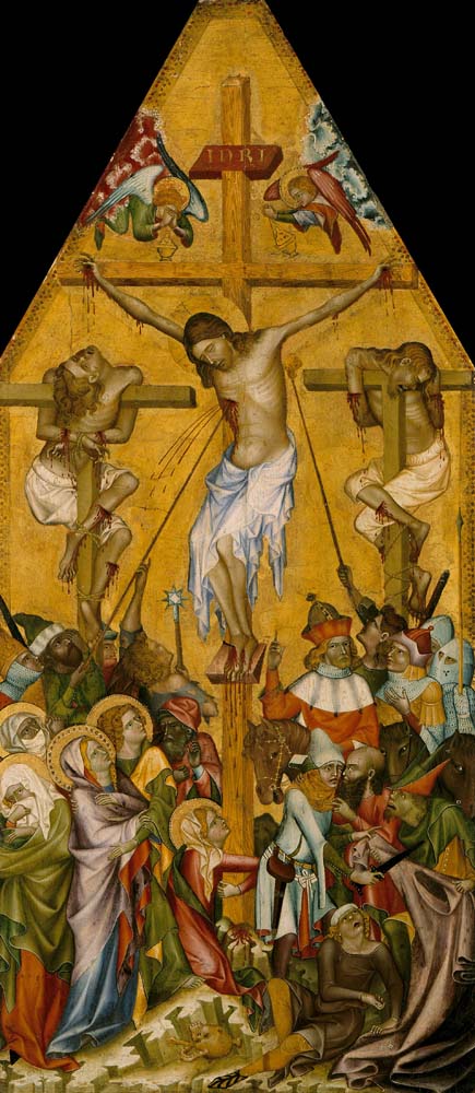 the crucifixion of christ by Bohemian,ca1340, 12x8" (A4) Poster