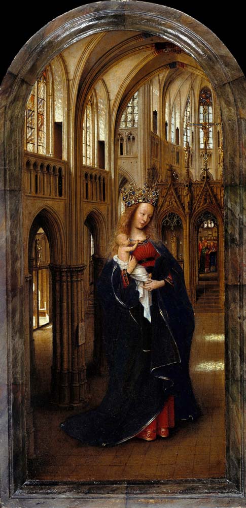 the madonna in church by J. van Eyck,1438, 12x8" (A4) Poster