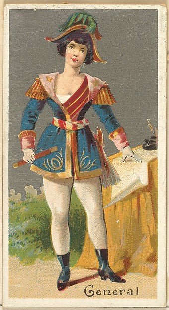 :General from the Occupations for Women series for Old Judge and Dogs Head Cigarettes 1887, vintage artwork, 16x12"(A3) Poster Print