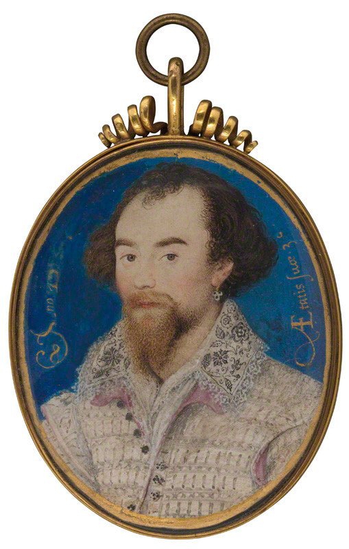 George Clifford, 3rd Earl of Cumberland and Naval Commander, vintage artwork by Nicholas Hilliard, A3 (16x12") Poster Print