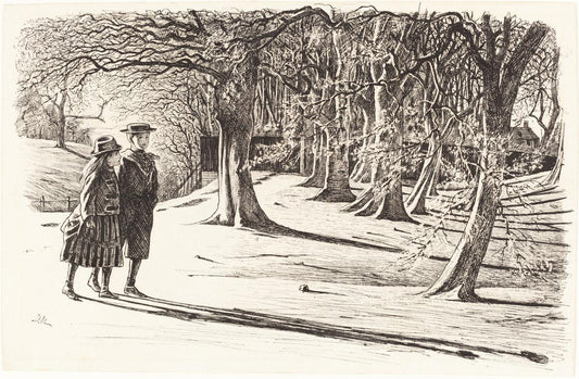 George Du Maurier:Two Children in the Snow,16x12"(A3) Poster