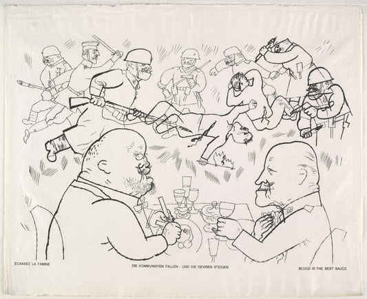 George Grosz, Blood is the Best Sauce (God with Us), vintage art, modern poster print