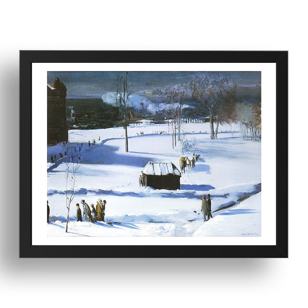 George Wesley Bellows - Blue Snow, The Battery, vintage artwork in A3 (17x13") Black Frame