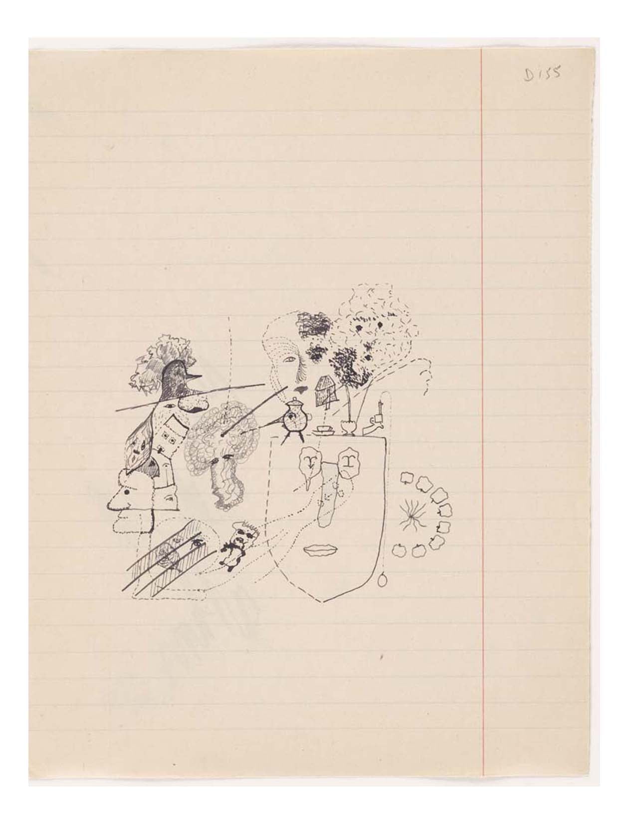 Georges Bataille - Untitled drawing for Soleil Vitre (3), 16x12" (A3) Poster Print