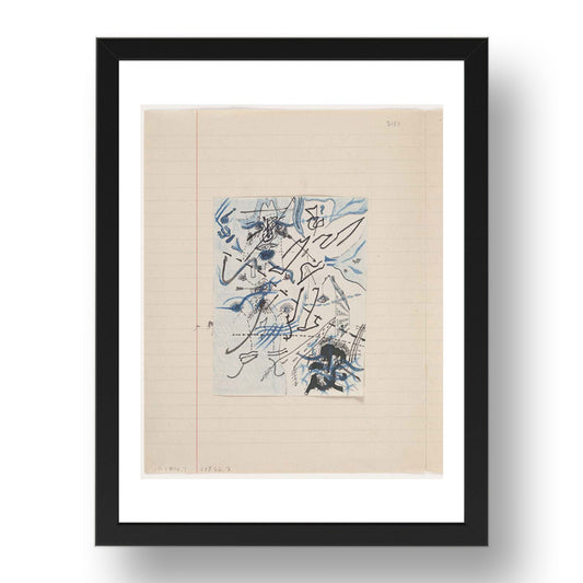 Georges Bataille: Untitled drawing for Soleil Vitre, modernist artwork, A3 Size Reproduction Poster Print in 17x13" Black Frame