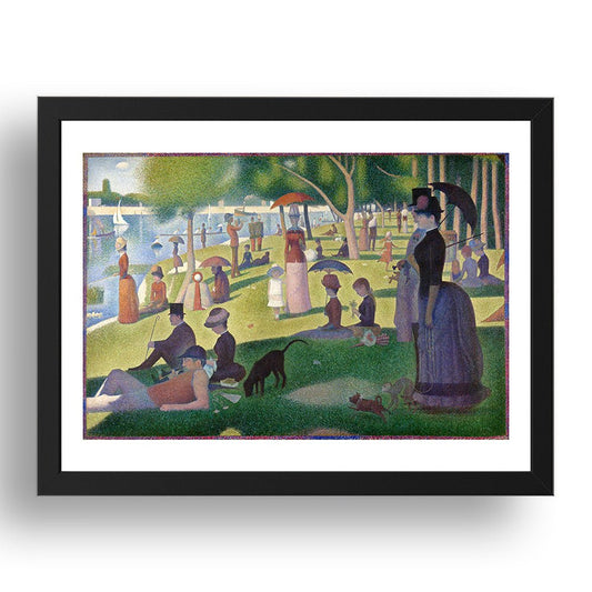 Georges Seurat -Sunday Afternoon Grande Jatte, vintage artwork in A3 (17x13") Black Frame
