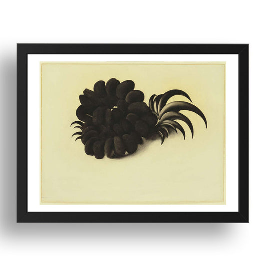 Georgia O'Keeffe: Eagle Claw and Bean Necklace, modernist artwork, A3 Size Reproduction Poster Print in 17x13" Black Frame